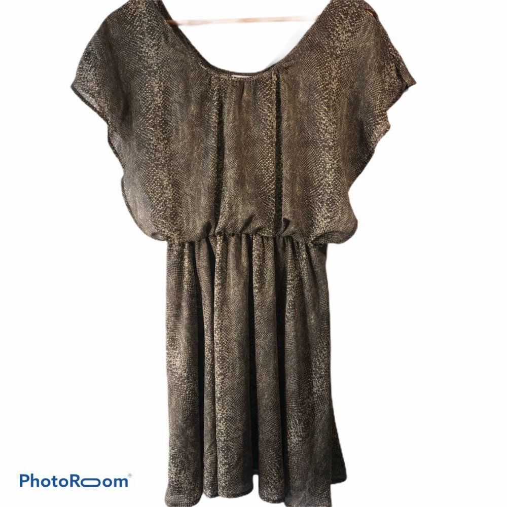 Bar III Snakeskin Print Blouson Dress